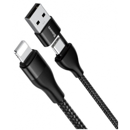 کابل تبدیل USB-A/USB-C به لایتنینگ باسئوس Baseus CATLYW-G01