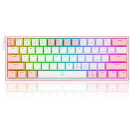 کیبورد مکانیکال گیمینگ ردراگون REDRAGON K617 FIZZ RGB White/Pink