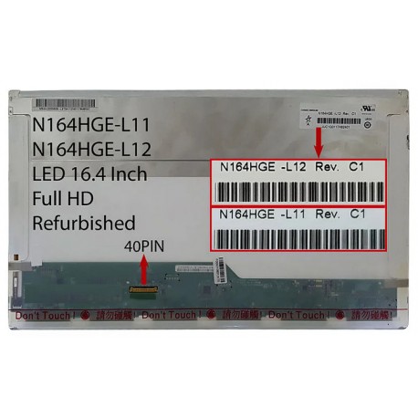 ال ای دی لپ تاپ اینولوکس 16.4 N164HGE-L11_N164HGE-L12 ضخیم براق 40 پین Full HD ریفر پیکسل دار