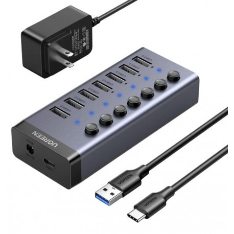 هاب 7 پورت USB 3.0 کلید دار همراه آداپتور یوگرین Ugreen CM481 30778