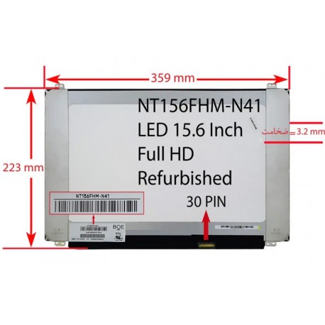ال ای دی لپ تاپ 15.6 BOE NT156FHM-N41 نازک براق 30 پین Full HD ریفر 359x223x3.2mm