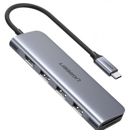هاب 3 پورت Type C به USB 3.0 با یک پورت HDMI و درگاه کارت حافظه یوگرین 70410 CM195