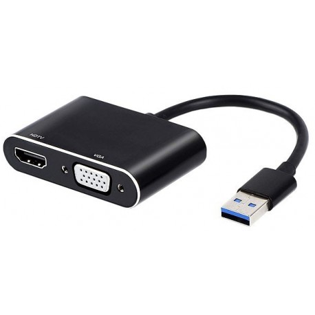 تبدیل USB 2.0 به HDMI و VGA همراه صدا فرانت FN-U3DVH