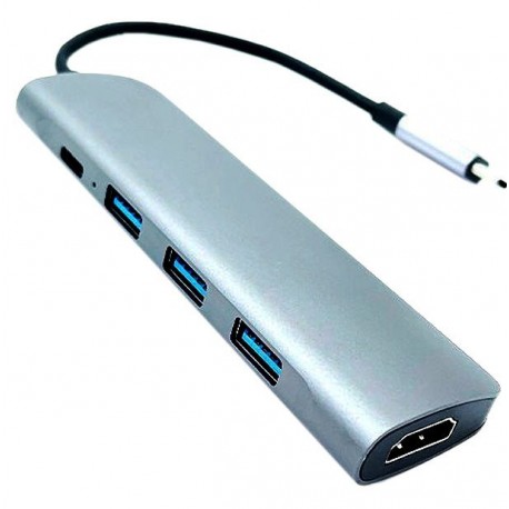 هاب 3 پورت Type C به 3.0 USB با یک پورت HDMI با قابلیت PD کی نت K-MFCMS105
