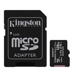 کارت حافظه microSDXC کینگستون CANVAS کلاس 10 استاندارد UHS-I U1 سرعت 100MBps ظرفیت 128 گیگابایت به همراه آداپتور SD