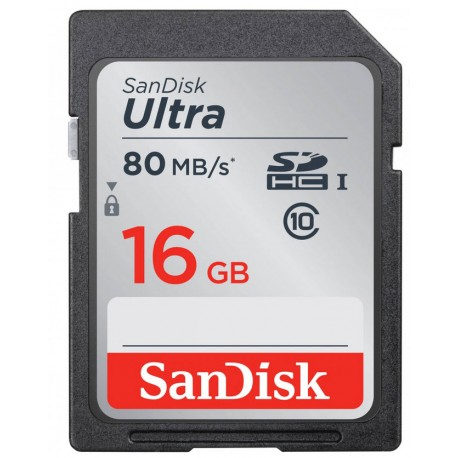 کارت حافظه SDHC سن دیسک Ultra کلاس 10 استاندارد UHS-I U1 سرعت 533X 80MBps ظرفیت 16 گیگابایت