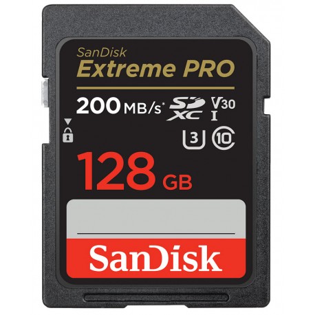 کارت حافظه SDXC سن دیسک مدل Extreme Pro V30 کلاس 10 استاندارد UHS-I U3 سرعت 200mbps ظرفیت 128 گیگابایت