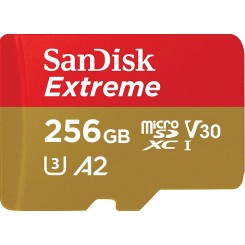 کارت حافظه microSDXC سن دیسک مدل Extreme کلاس A2 استاندارد UHS-I U3 سرعت 190MBps ظرفیت 256 گیگابایت