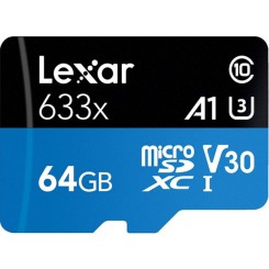 کارت حافظه microSDXC لکسار 64 گیگابایت Lexar 633X