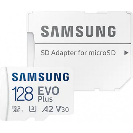 کارت حافظه microSDXC سامسونگ Evo Plus کلاس 10 استاندارد UHS-I U3 A2-4K سرعت 130MBps ظرفیت 128 گیگابایت همراه با آداپتور SD 