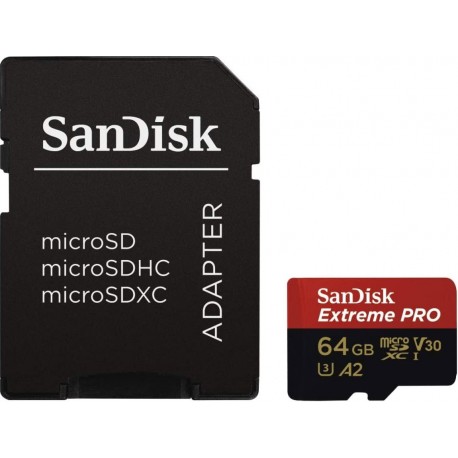کارت حافظه microSDXC سن دیسک مدل Extreme PRO کلاس A2 استاندارد UHS-I U3 سرعت 200MBps ظرفیت 64 گیگابایت