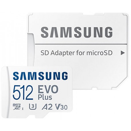 کارت حافظه microSDXC سامسونگ Evo Plus A2 V30 کلاس 10 استاندارد UHS-I U3 سرعت 130MBps ظرفیت 512 گیگابایت به همراه آداپتور SD