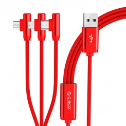 ORICO Right-angled 3 in 1 Type-A to Lightning + Type-C + Micro Data Cable 1.2 Meter - H3S-12