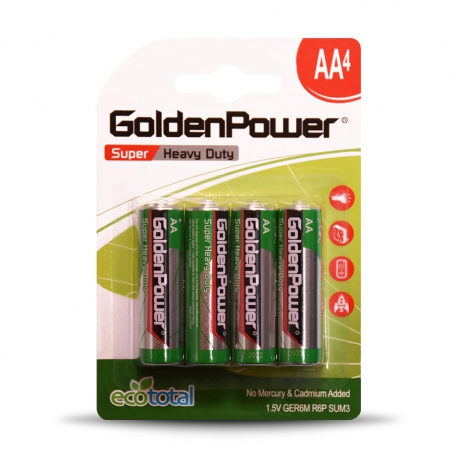 باتری قلمی سوپر هوی دیوتی گلدن پاور (کربنی) - پک 4 عددی
