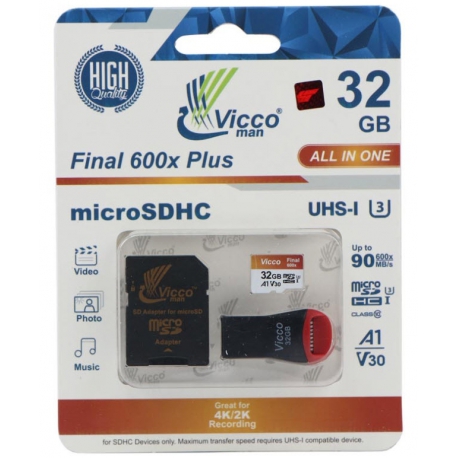 کارت حافظه microSDHC ویکو من مدل Final 600X ظرفیت 32 گیگابایت همراه با آداپتور SD