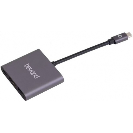 هاب یک پورت Type C به 3.0 USB با یک پورت HDMI همراه آداپتور با قابلیت PD بیاند BA-407