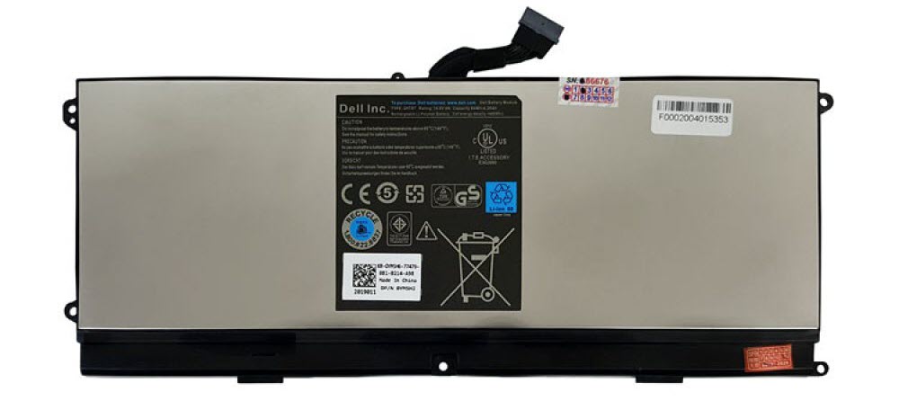 باتری لپ تاپ دل XPS 15Z-0HTR7 روکش فلزی داخلی-64 وات ساعت