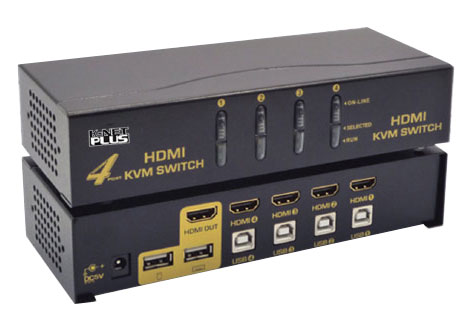 کی وی ام سوئیچ 4 پورت HDMI اتوماتیک کی نت پلاس KP-H624