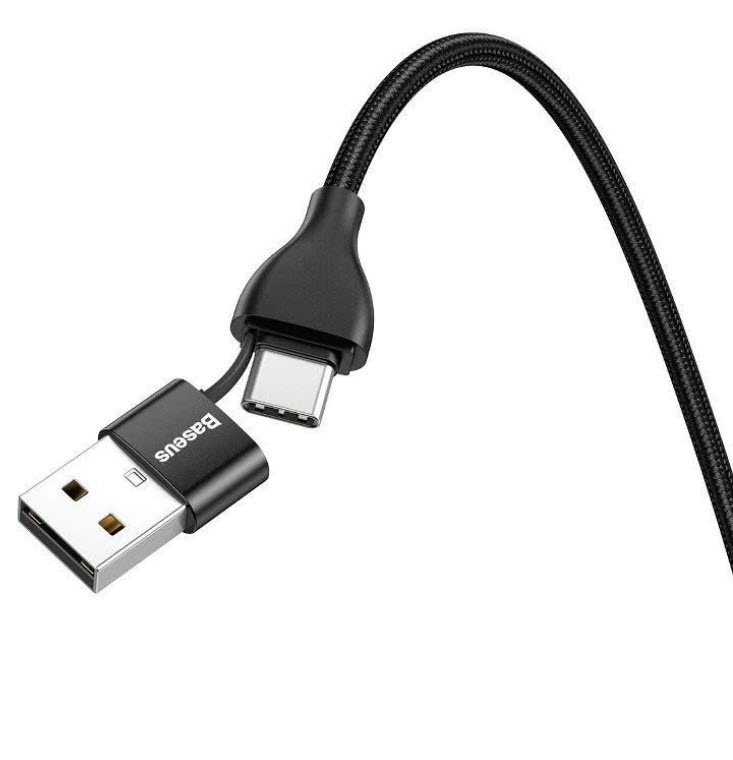 کابل تبدیل USB-A/USB-C به لایتنینگ باسئوس Baseus CATLYW-G01