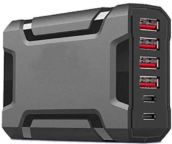 شارژر 6 پورت USB و Type-C با مدار هوشمند 48 وات فرانت FN-UPC320