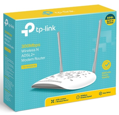 مودم روتر ADSL2 Plus بی‌ سیم N300 تی پی لینک TP-LINK TD-W8961N