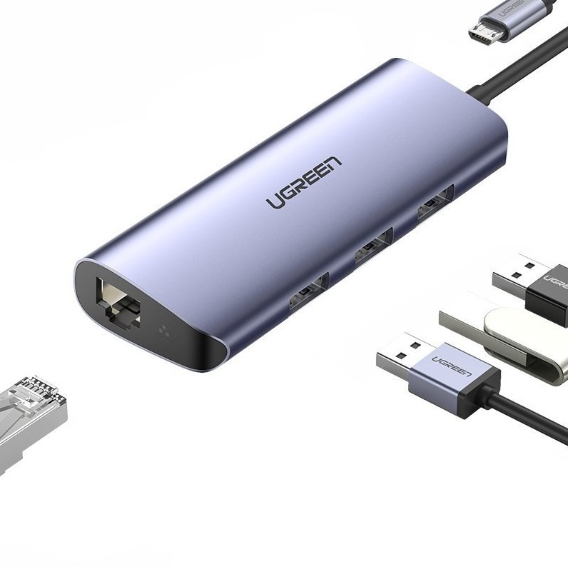 هاب 3 پورت USB 3.0 با پورت LAN یوگرین 60719 Ugreen CM252