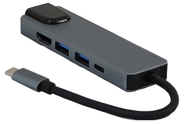 هاب 2 پورت Type C به USB 3.0 با یک پورت HDMI و Type C و LAN با قابلیت PD کی نت K-MFCMS505