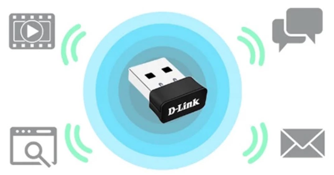 کارت شبکه USB بی‌ سیم و دوباند AC600 دی لینک D-Link DWA-171