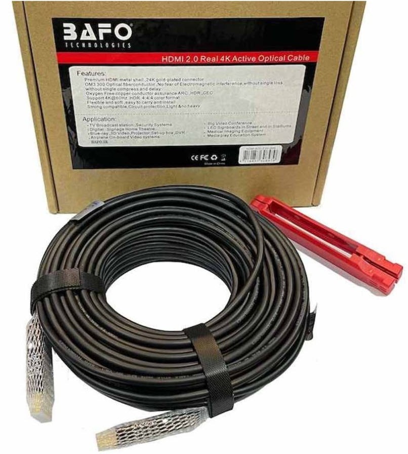 کابل 100 متری HDMI 2.0 فیبر نوری بافو BAFO BF-HF100