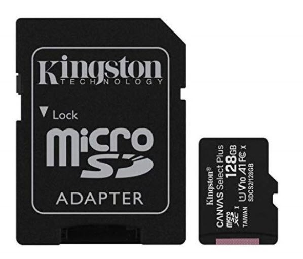 کارت حافظه microSDXC کینگستون CANVAS کلاس 10 استاندارد UHS-I U1 سرعت 100MBps ظرفیت 128 گیگابایت به همراه آداپتور SD