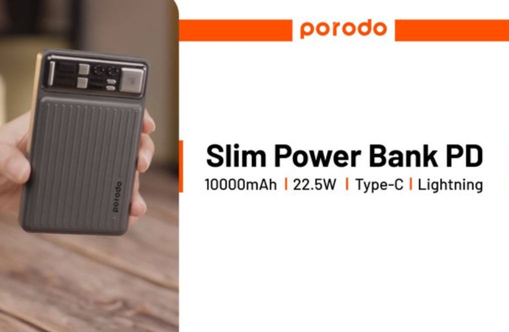 پاوربانک 10000 پرودو Porodo Slim Power Bank PD-PBFCH029