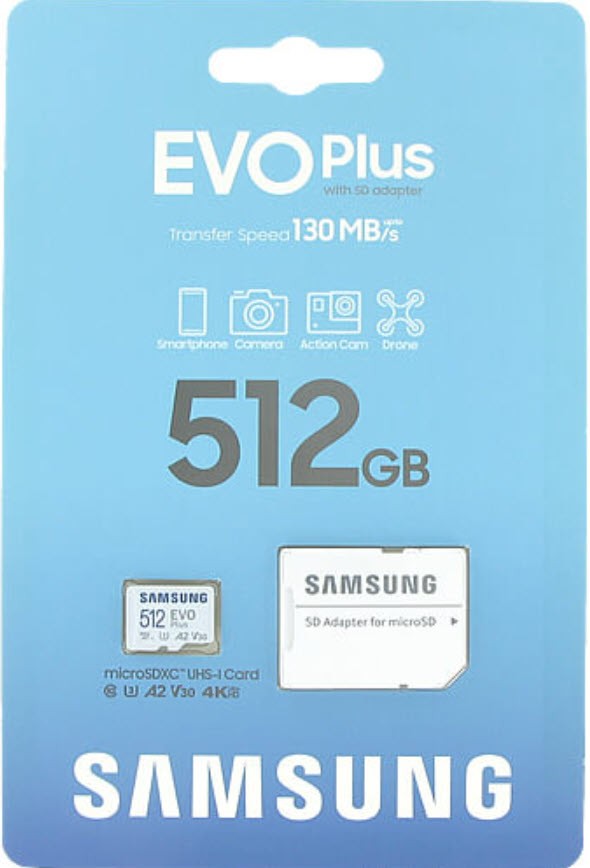 کارت حافظه microSDXC سامسونگ Evo Plus A2 V30 کلاس 10 استاندارد UHS-I U3 سرعت 130MBps ظرفیت 512 گیگابایت به همراه آداپتور SD