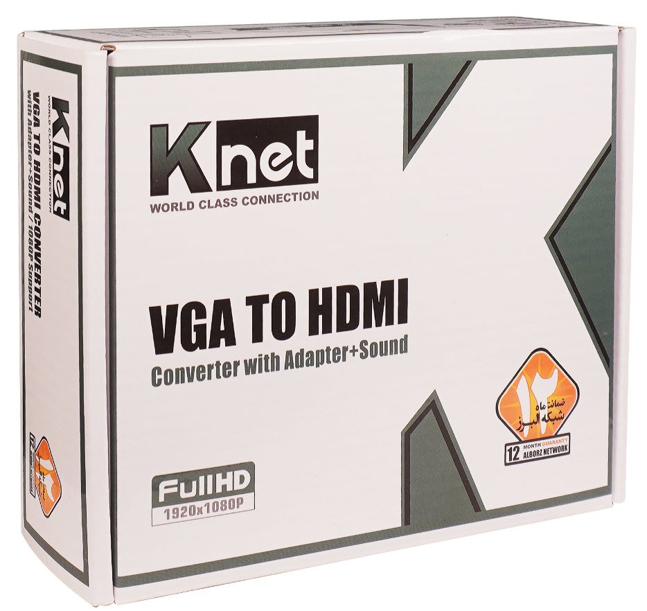 تبدیل VGA به HDMI کی نت همراه آداپتور K-COVGA2HD