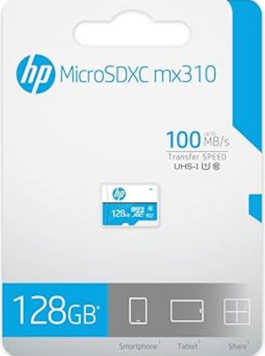 کارت حافظه‌ microSDHC اچ پی MX310 استاندارد UHS-I U1 سرعت 100MBps ظرفیت 128 گیگابایت
