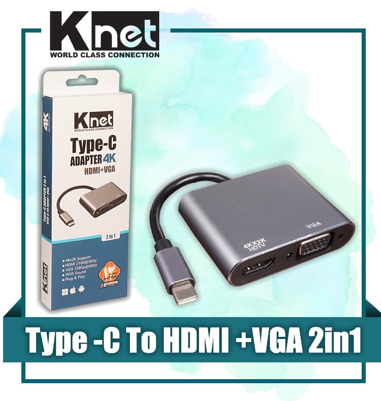 تبدیل Type C به HDMI کی نت Knet K-COUC30HV