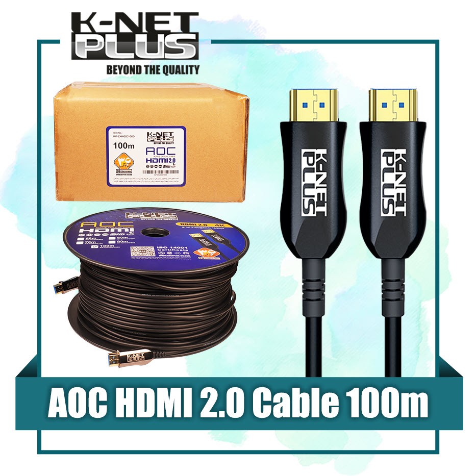کابل 2.0 HDMI کی نت پلاس 100 متری Knet Plus KP-CHAOC1000 با قابلیت AOC