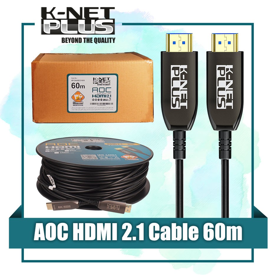 کابل 2.1 HDMI کی نت پلاس 60 متری Knet Plus KP-CHAOC21600 با قابلیت AOC