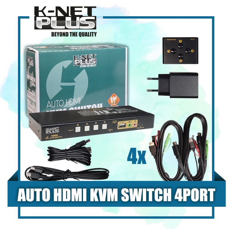 کی وی ام سوئیچ 4 پورت HDMI کی نت پلاس Knet Plus KP-H624
