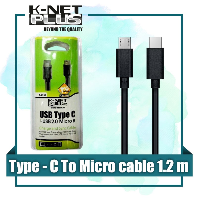 کابل Type C به Micro USB کی نت پلاس 1.2 متری Knet Plus KP-C2002