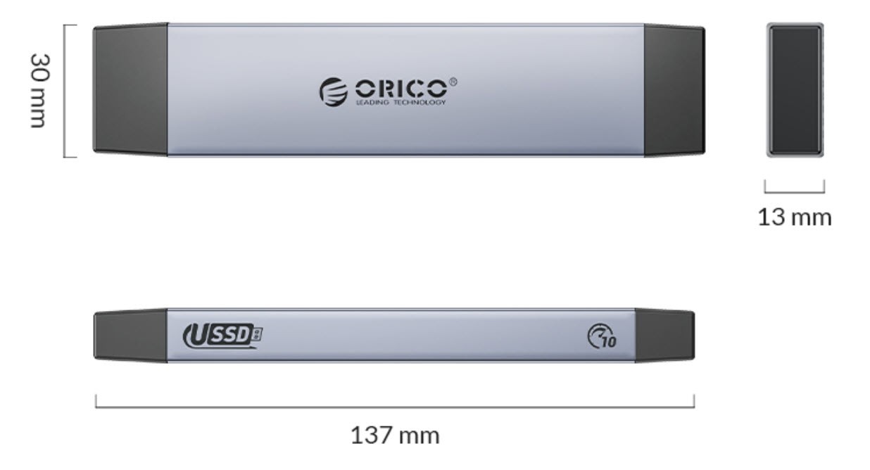 باکس اس اس دی M.2 NVMe اوریکو ORICO M2PJN-C3 خاکستری