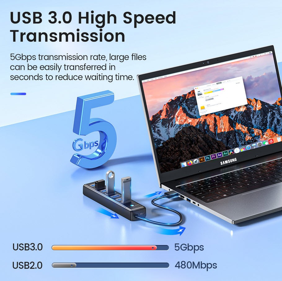 هاب 7 پورت USB 3.0 اوریکو ORICO PW7U-U3-05