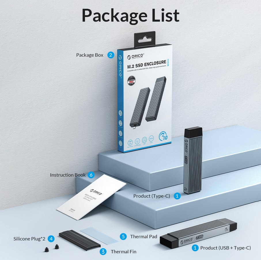 باکس اس اس دی M.2 NVMe اوریکو ORICO M2PJK-C3