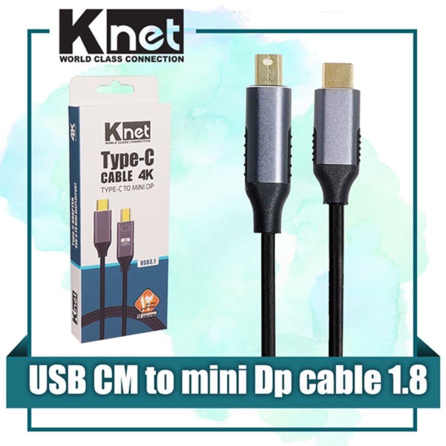 کابل Type C به Mini DisplayPort کی نت Knet K-CUCMMDP18