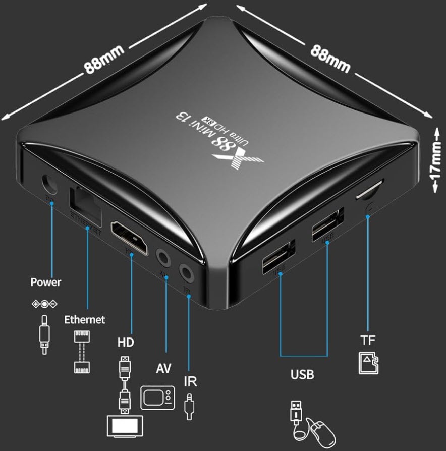 اندروید باکس X88 MINI 13 SET TOP BOX 4/64