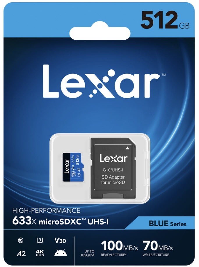 کارت حافظه microSDXC لکسار 512 گیگابایت Lexar 633X