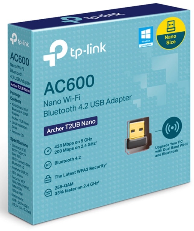 کارت شبکه وایرلس و بلوتوث AC600 تی پی لینک TP-Link Archer T2UB Nano