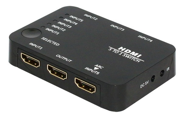 سوئیچ 5 پورت HDMI با قابلیت 3D و رزولوشن 4Kx2K با ریموت کنترل فرانت FN-S155