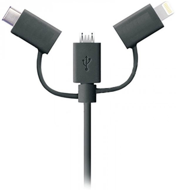 کابل تبدیل USB به Iphone Lightning و Type C و Micro USB فرانت FN-UCLMB100