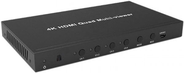 سوئیچ کواد 4 پورت HDMI با 5 حالت نمایش با خروجی صدا و VGA فرانت FN-S204M